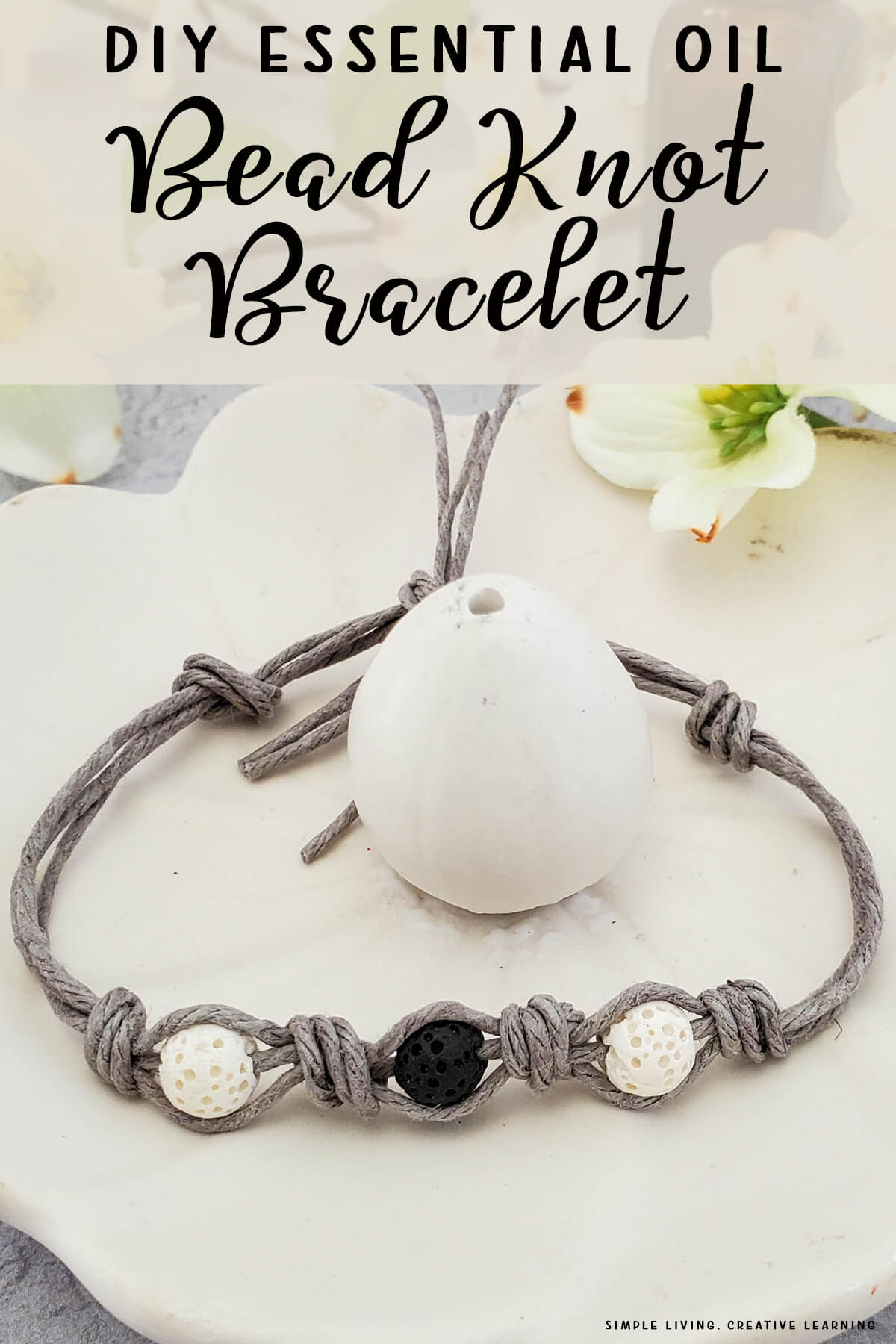 DIY Essential Oil Bead Knot Bracelet