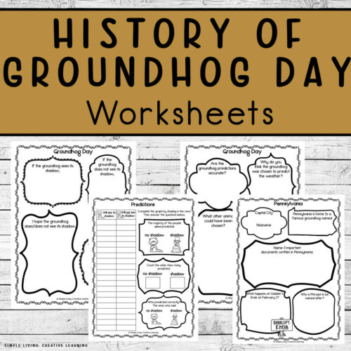 History of Groundhog Day Worksheets four pages