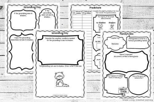 History of Groundhog Day Worksheets four worksheets to complete