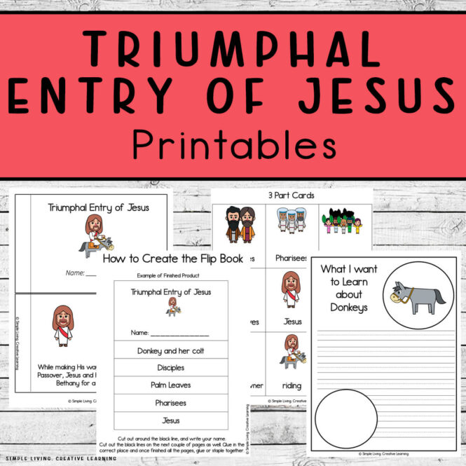 The Triumphal Entry of Jesus Printables four pages