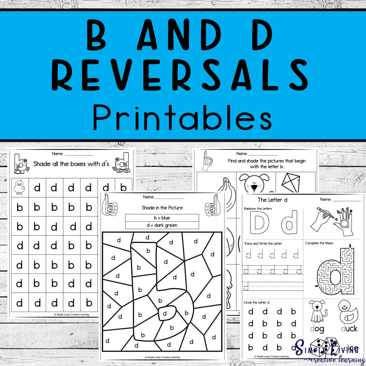 b and d Reversal Printables four pages