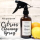 Homemade Citrus Vinegar Cleaning Spray - in an amber bottle