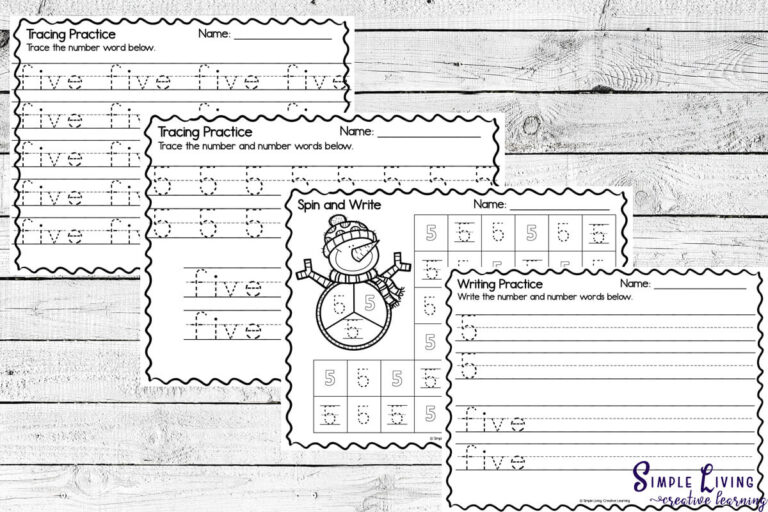 Number 5 Printables - Simple Living. Creative Learning