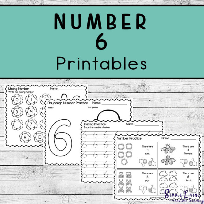 Number 6 Printables - four pages
