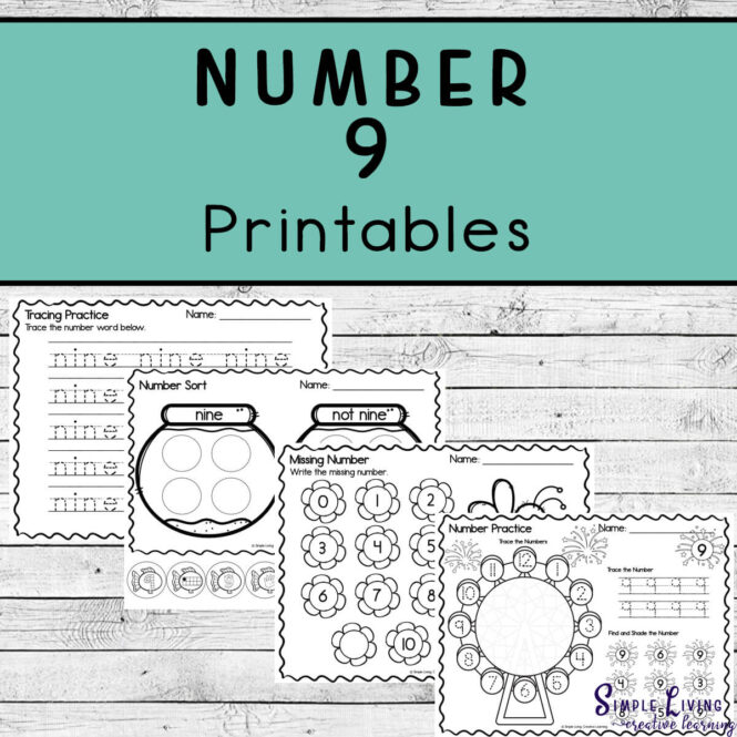 Number 9 Printables - four pages
