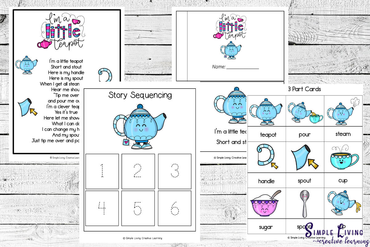 I'm a Little Teapot Printables story pages