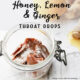 Homemade Honey Lemon Ginger Cough Drops in a glass jar