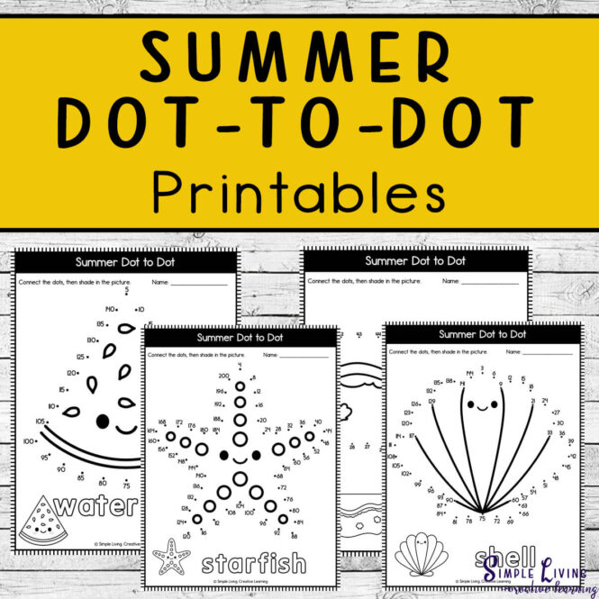 Summer Dot-to-Dot Printables four pages