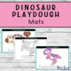 Fun Dinosaur Playdough Mats Activity three mats - two colour and one black and white