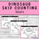 Dinosaur Dot-to-Dot Skip Counting Mats three pages one black and white and two coloured