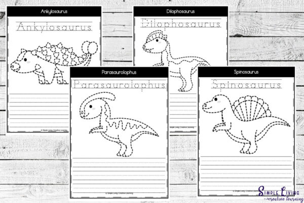 Dinosaur Cutting and Tracing Printables - Simple Living. Creative Learning
