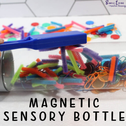 How to Make a Magnetic Sensory Bottle bottle on its side
