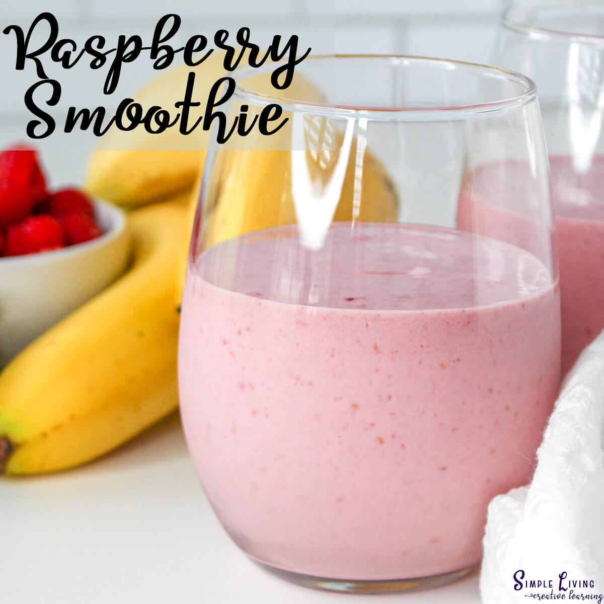Delicious Raspberry Smoothie in a glass jar