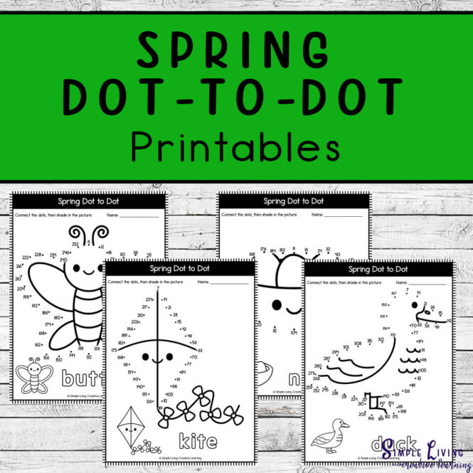 Spring Dot-to-Dot Printables four pages