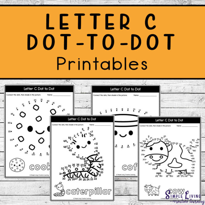 Letter C Dot-to-Dot Printables four pages
