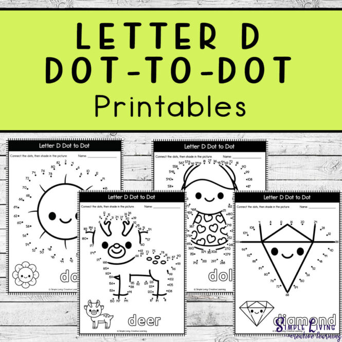Letter D Dot-to-Dot Printables four pages