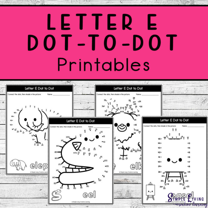 Letter E Dot-to-Dot Printables four pages