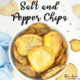 Air Fryer Salt and Pepper Chips in a bowl looking down