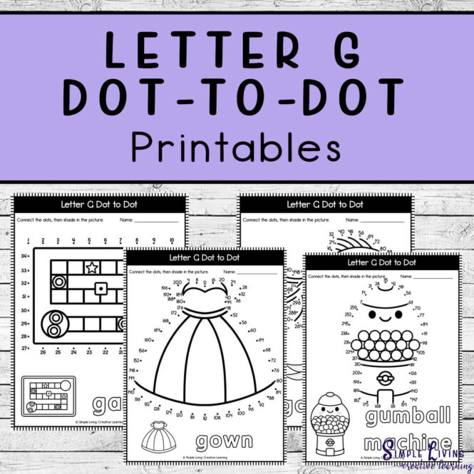 Letter G Dot-to-Dot Printables four pages