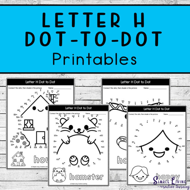 Letter H Dot-to-Dot Printables four pages
