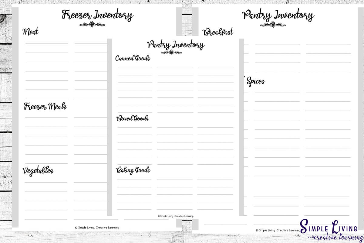 Ultimate Prepper's Binder three inventory pages