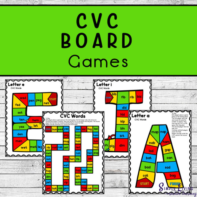 Printable CVC Board Games four colour board games