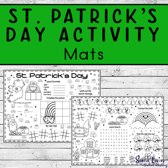 St. Patrick's Day Activity Mats two pages