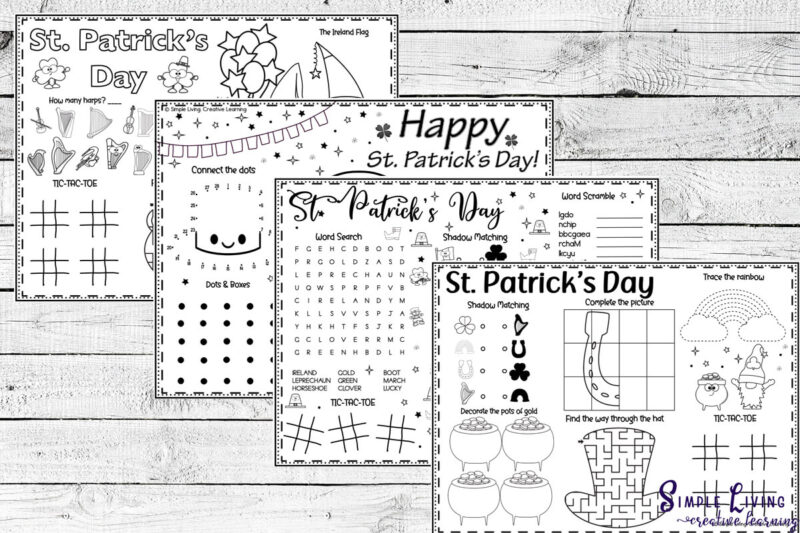 St. Patrick's Day Activity Mats - Simple Living. Creative Learning