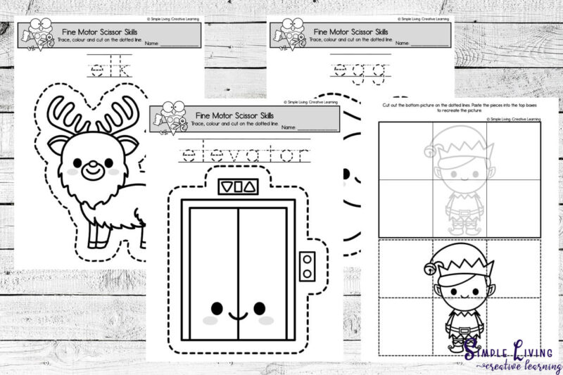 Letter E Fine Motor Scissor Skills Printables - Simple Living. Creative ...