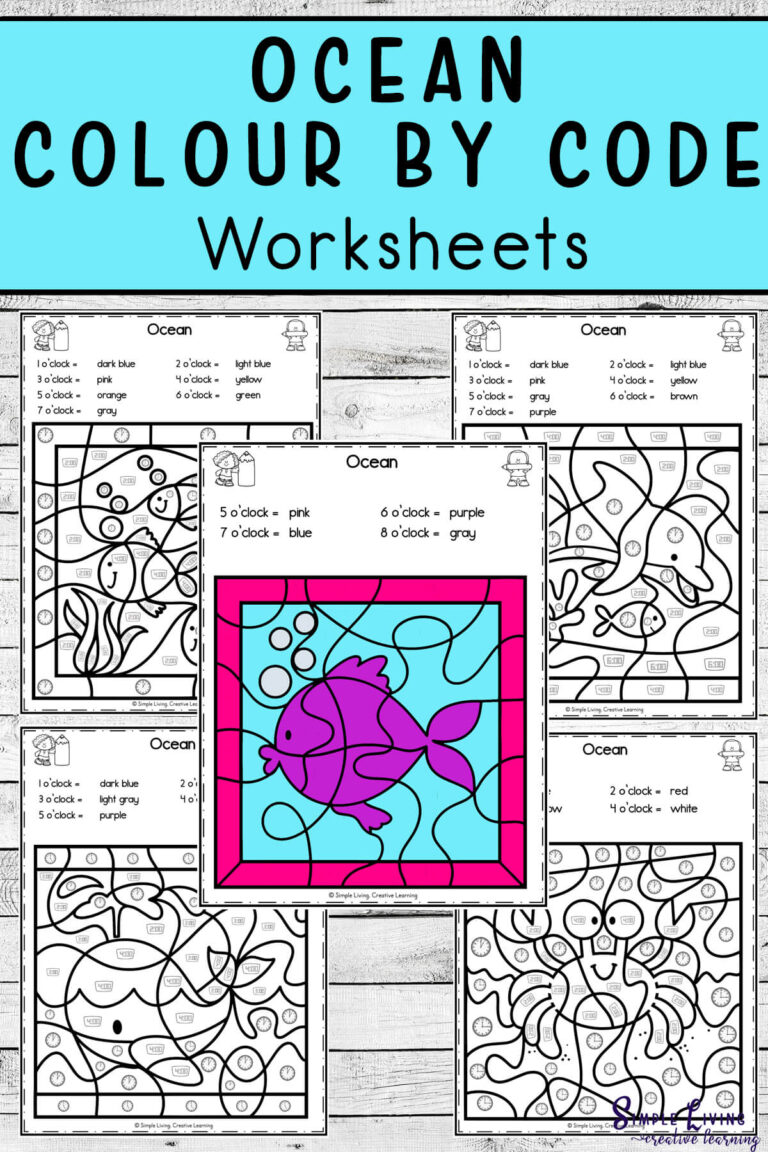 Ocean Colour by Code Worksheets - Simple Living. Creative Learning