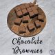 chocolate brownies on a wooden board