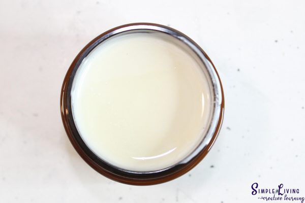 Homemade Natural Sunscreen leaving to cool down.