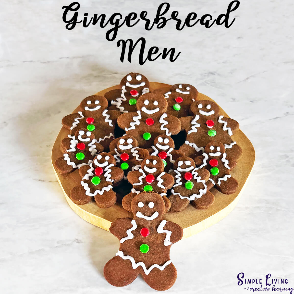 Gingerbread Cookies on a piece of wood