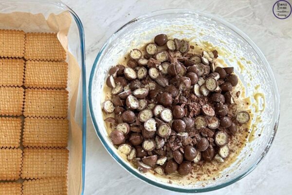 Ice Cream Slice adding chocolate