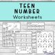 Teen Number Worksheets four pages