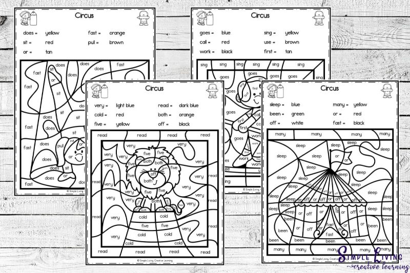 Circus Colour By Code Worksheets - Simple Living. Creative Learning