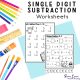 Single Digit Subtraction Worksheets