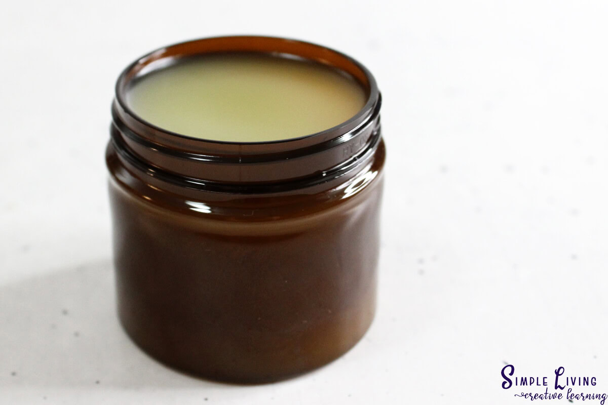 Homemade Natural Sleep Salve poured into jar