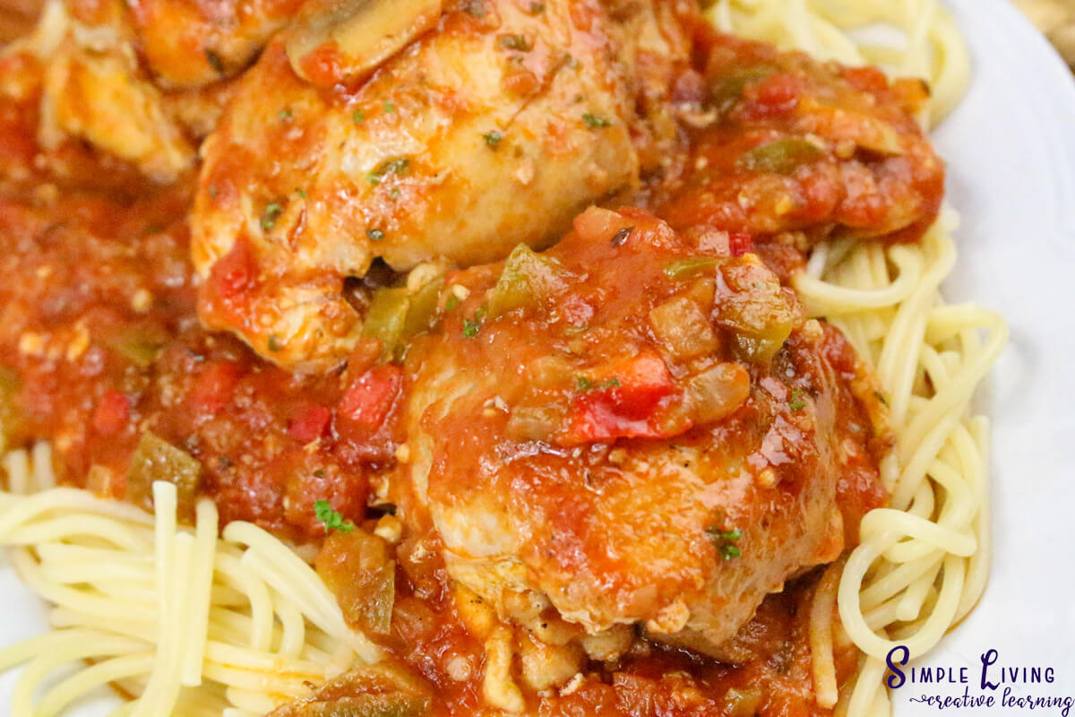 Dutch Oven Chicken Cacciatore close up