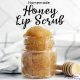 Homemade Honey Lip Scrub in a glass jar