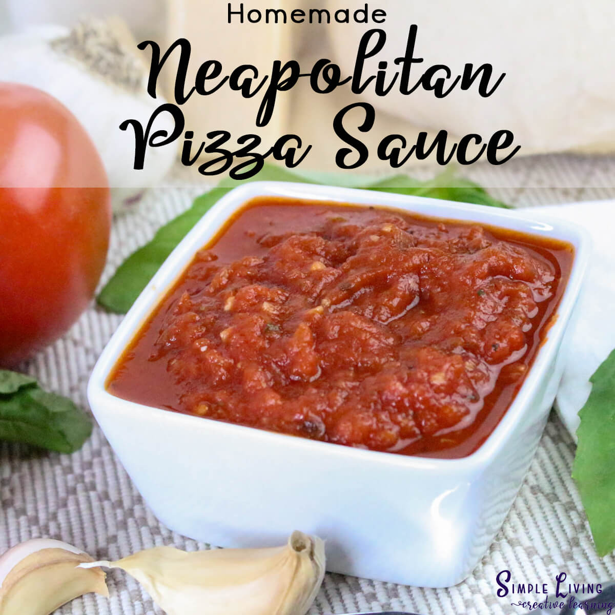Neapolitan Pizza Sauce in a white bowl