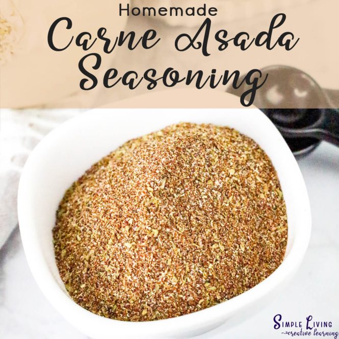 Homemade Carne Asada Seasoning in a white bowl