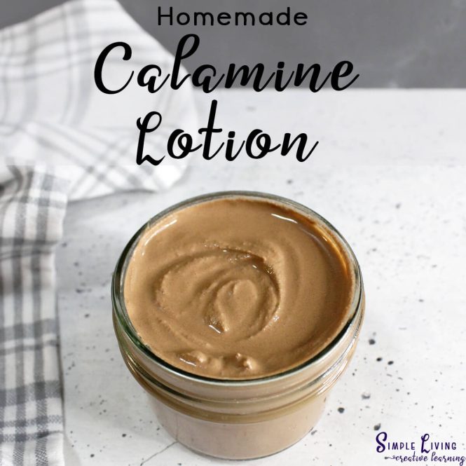 Homemade Calamine Lotion in a glass jar