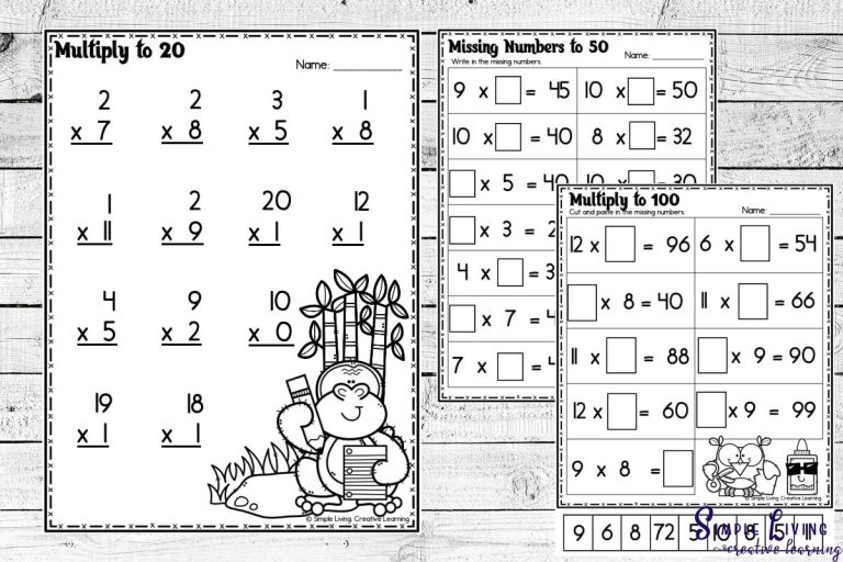 Simple Multiplication Worksheets - Simple Living. Creative Learning