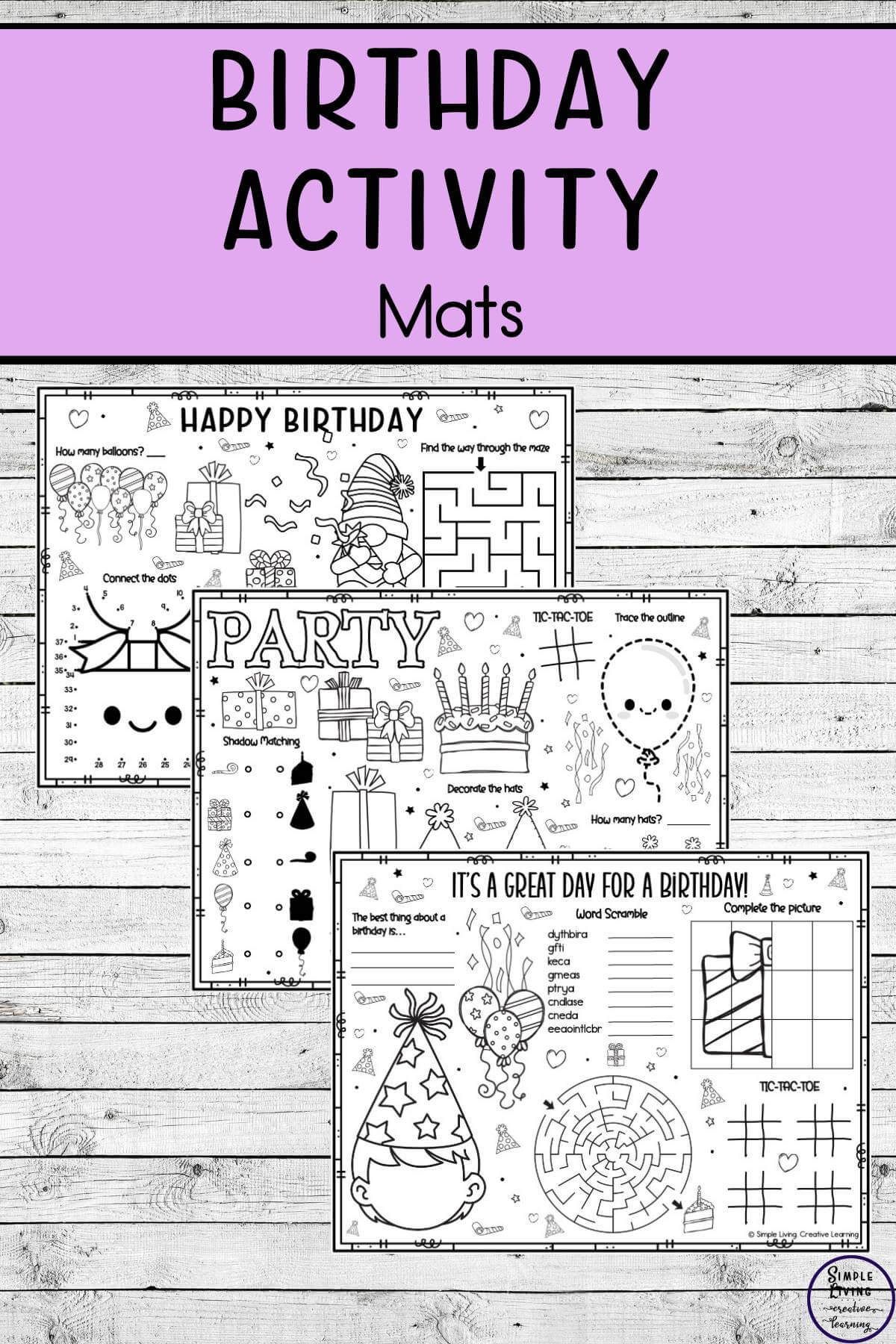 Birthday Activity Mats