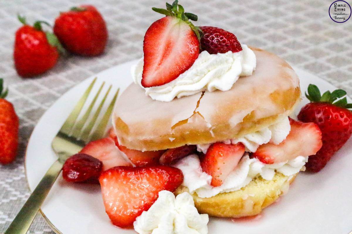 Easy Strawberry Shortcake Donuts ready to enjoy
