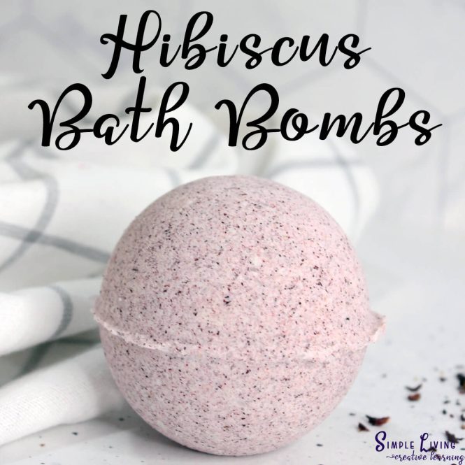 Homemade Hibiscus Bath Bombs one bath bomb