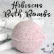 Homemade Hibiscus Bath Bombs one bath bomb