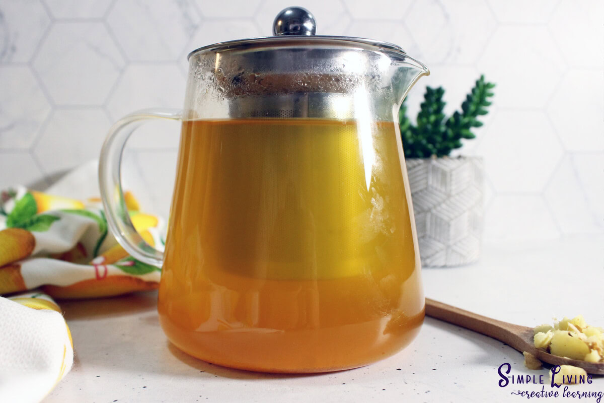 Immune Boosting Tea the teapot with the tea that is ready to drink
