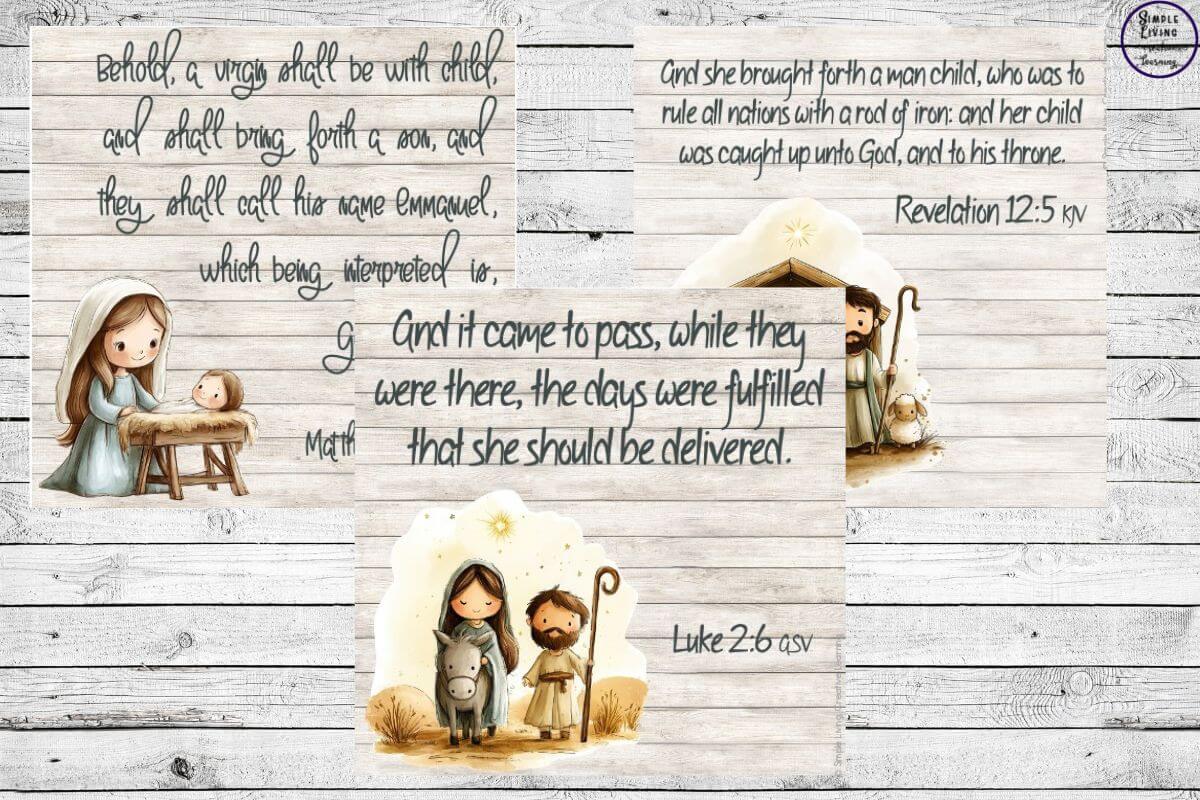 Printable Advent Scripture Cards three cards